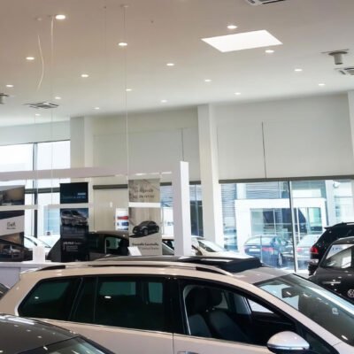 Optimizing Auto Showroom Climate with Airius Suspended Series Fans at Volkswagen Showroom