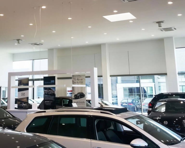 Optimizing Auto Showroom Climate with Airius Suspended Series Fans at Volkswagen Showroom